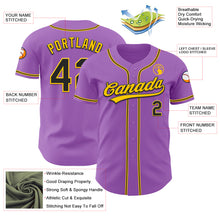Load image into Gallery viewer, Custom Medium Purple Black-Yellow Authentic Baseball Jersey