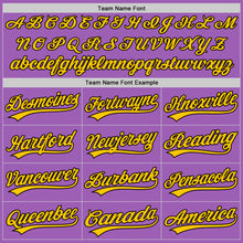 Load image into Gallery viewer, Custom Medium Purple Black-Yellow Authentic Baseball Jersey