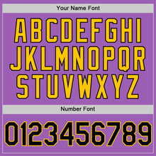 Load image into Gallery viewer, Custom Medium Purple Black-Yellow Authentic Baseball Jersey