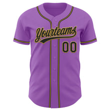 Load image into Gallery viewer, Custom Medium Purple Black-Old Gold Authentic Baseball Jersey