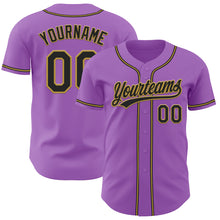 Load image into Gallery viewer, Custom Medium Purple Black-Old Gold Authentic Baseball Jersey