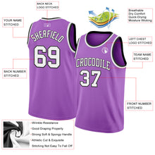 Загрузить изображение в средство просмотра галереи, Custom Medium Purple White-Black Authentic Basketball Jersey