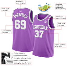 Загрузить изображение в средство просмотра галереи, Custom Medium Purple White-Gray Authentic Basketball Jersey