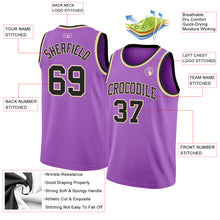 Загрузить изображение в средство просмотра галереи, Custom Medium Purple Black-Cream Authentic Basketball Jersey