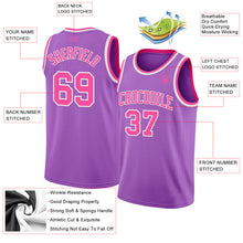 Загрузить изображение в средство просмотра галереи, Custom Medium Purple Pink-White Authentic Basketball Jersey