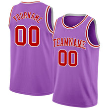Загрузить изображение в средство просмотра галереи, Custom Medium Purple Red-White Authentic Basketball Jersey