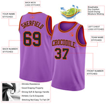 Загрузить изображение в средство просмотра галереи, Custom Medium Purple Black-Orange Authentic Basketball Jersey