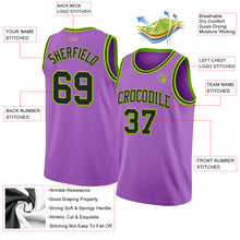 Charger l'image dans la galerie, Custom Medium Purple Black-Neon Green Authentic Basketball Jersey