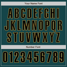 Load image into Gallery viewer, Custom Midnight Green Black-Old Gold Authentic Baseball Jersey