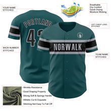 Load image into Gallery viewer, Custom Midnight Green Black-Gray Authentic Baseball Jersey