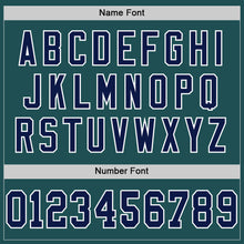 Load image into Gallery viewer, Custom Midnight Green Navy-White Mesh Authentic Throwback Football Jersey