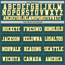 Load image into Gallery viewer, Custom Midnight Green White-Gold Mesh Authentic Throwback Football Jersey