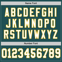 Load image into Gallery viewer, Custom Midnight Green White-Gold Mesh Authentic Throwback Football Jersey