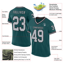 Load image into Gallery viewer, Custom Midnight Green Gray-Black Mesh Authentic Throwback Football Jersey