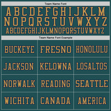 Load image into Gallery viewer, Custom Midnight Green Navy-Old Gold Mesh Authentic Throwback Football Jersey