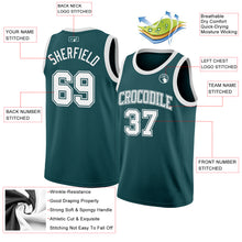 Laden Sie das Bild in den Galerie-Viewer, Custom Midnight Green White Authentic Basketball Jersey