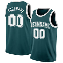 Laden Sie das Bild in den Galerie-Viewer, Custom Midnight Green White Authentic Basketball Jersey
