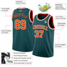 Laden Sie das Bild in den Galerie-Viewer, Custom Midnight Green Orange-White Authentic Basketball Jersey