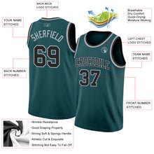Laden Sie das Bild in den Galerie-Viewer, Custom Midnight Green Black-Gray Authentic Basketball Jersey
