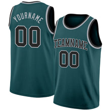 Laden Sie das Bild in den Galerie-Viewer, Custom Midnight Green Black-Gray Authentic Basketball Jersey