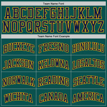 Laden Sie das Bild in den Galerie-Viewer, Custom Midnight Green Navy-Gold Authentic Basketball Jersey