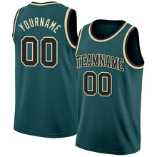 Laden Sie das Bild in den Galerie-Viewer, Custom Midnight Green Black-Cream Authentic Basketball Jersey