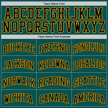 Laden Sie das Bild in den Galerie-Viewer, Custom Midnight Green Black-Gold Authentic Basketball Jersey