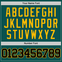 Laden Sie das Bild in den Galerie-Viewer, Custom Midnight Green Black-Gold Authentic Basketball Jersey