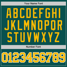 Laden Sie das Bild in den Galerie-Viewer, Custom Midnight Green Gold-White Authentic Basketball Jersey