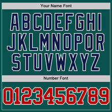 Laden Sie das Bild in den Galerie-Viewer, Custom Midnight Green Red White-Navy Authentic Basketball Jersey