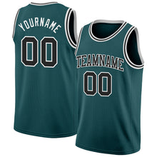Laden Sie das Bild in den Galerie-Viewer, Custom Midnight Green Black-White Authentic Basketball Jersey