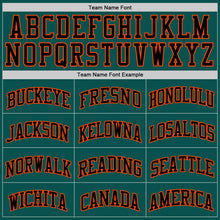 Laden Sie das Bild in den Galerie-Viewer, Custom Midnight Green Black-Orange Authentic Basketball Jersey