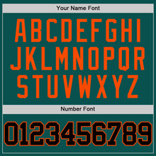 Laden Sie das Bild in den Galerie-Viewer, Custom Midnight Green Black-Orange Authentic Basketball Jersey