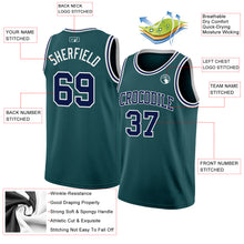 Laden Sie das Bild in den Galerie-Viewer, Custom Midnight Green Navy-White Authentic Basketball Jersey