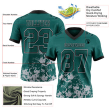 Load image into Gallery viewer, Custom Midnight Green Gray-Black 3D Pattern Splash Authentic Football Jersey