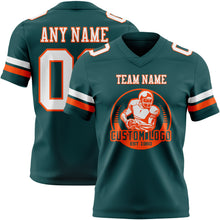 Загрузить изображение в средство просмотра галереи, Custom Midnight Green White-Orange Authentic Football Jersey