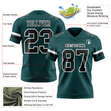 Load image into Gallery viewer, Custom Midnight Green Black-White Authentic Football Jersey