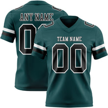 Load image into Gallery viewer, Custom Midnight Green Black-White Authentic Football Jersey
