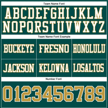 Load image into Gallery viewer, Custom Midnight Green Old Gold-White Authentic Football Jersey