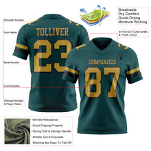 Load image into Gallery viewer, Custom Midnight Green Old Gold-Black Authentic Football Jersey