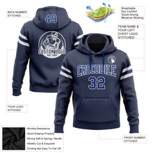 Laden Sie das Bild in den Galerie-Viewer, Custom Stitched Navy Royal-White Football Pullover Sweatshirt Hoodie