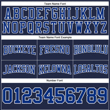 Laden Sie das Bild in den Galerie-Viewer, Custom Stitched Navy Royal-White Football Pullover Sweatshirt Hoodie