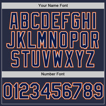 Charger l'image dans la galerie, Custom Navy White-Orange Mesh Authentic Throwback Baseball Jersey