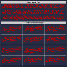 Charger l'image dans la galerie, Custom Navy Red Mesh Authentic Throwback Baseball Jersey