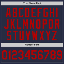 Charger l'image dans la galerie, Custom Navy Red Mesh Authentic Throwback Baseball Jersey