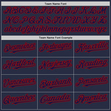 Charger l'image dans la galerie, Custom Navy Red Mesh Authentic Throwback Baseball Jersey