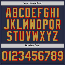 Charger l'image dans la galerie, Custom Navy Old Gold-Red Mesh Authentic Throwback Baseball Jersey