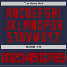 Charger l'image dans la galerie, Custom Navy Red Mesh Authentic Throwback Baseball Jersey