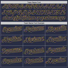 Laden Sie das Bild in den Galerie-Viewer, Custom Navy Old Gold Mesh Authentic Throwback Baseball Jersey