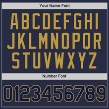 Laden Sie das Bild in den Galerie-Viewer, Custom Navy Old Gold Mesh Authentic Throwback Baseball Jersey